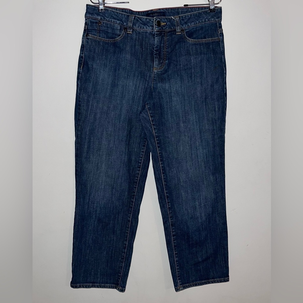 Talbots Curvy Mid Rise Straight Leg Cropped Jeans Sz 10